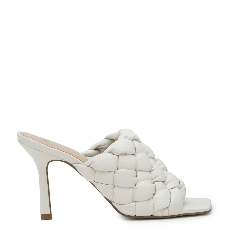🆕 MARC FISHER Dakina Woven Slides Sandals Shoes Ivory 7 - Picture 3 of 14